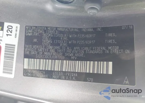 2018 Toyota Sienna Xle 8 Passenger from USA, damaged, VIN 5TDYZ3DC9JS961709